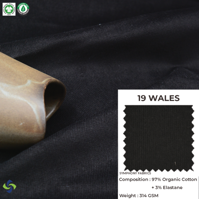 Black Corduroy Fabric 19 Wales