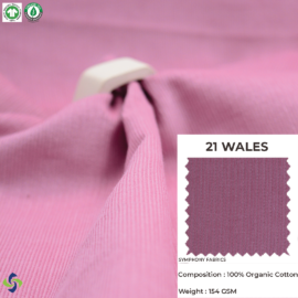 Organic Cotton Fabric (21 Wales Corduroy fabric) (Light Pink)