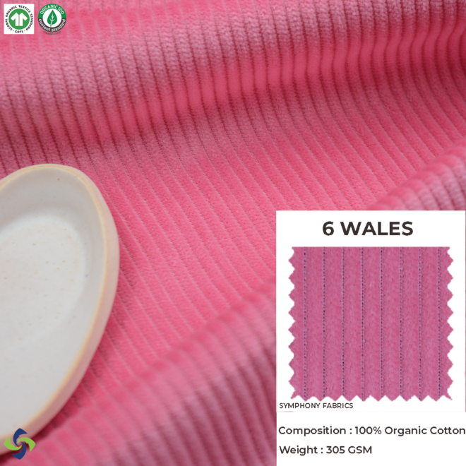 Organic Corduroy fabric 6 Wales