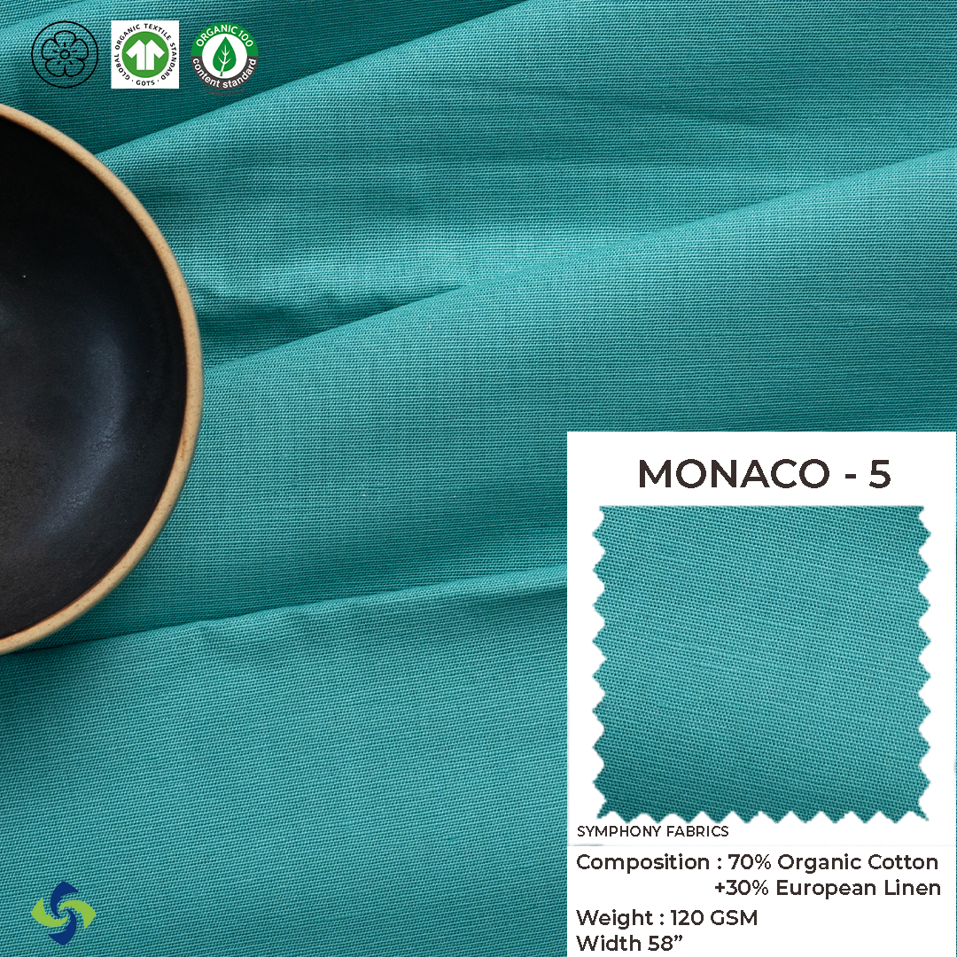 Linen Organic Cotton blend Fabric: (Monaco 5)