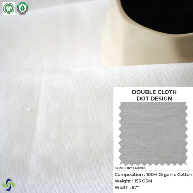 Organic Cotton Fabric Double Cloth Dot Design