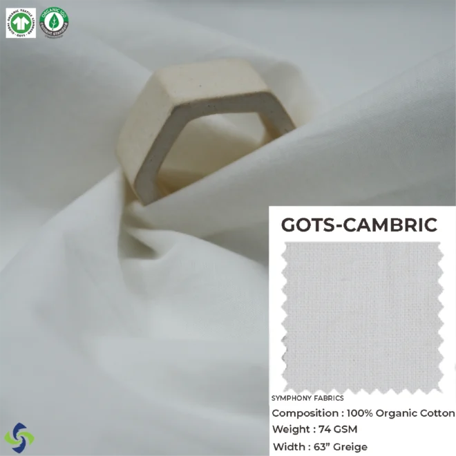 Organic Cotton Fabric GOTS Cambric