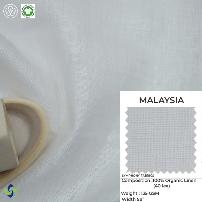 GOTS Certified Eco Linen Fabric | 40 Lea