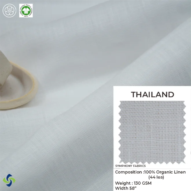 GOTS Certified Organic Linen 44 lea linen
